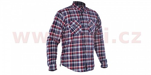 košile KICKBACK CHECKER s Kevlar® podšívkou, OXFORD (červená/modrá)